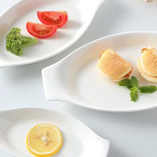 ADAMAS จานเซรามิคเรือ 10 นิ้ว DIANA สีขาว