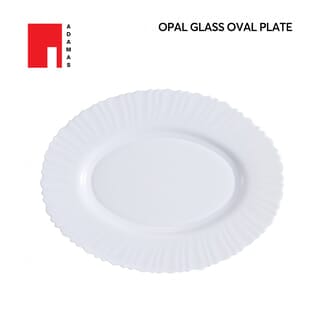 ADAMAS จานเปลโอปอลขอบริ้ว 12 นิ้ว HYP120 สีขาว