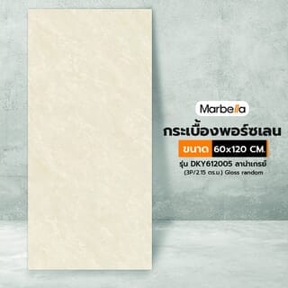 Marbella 60x120 ซม. กระเบื้องพอร์ซเลน รุ่น DKY612005 ไลน่าเกรย์ (3P/2.15 ตร.ม.) Gloss random