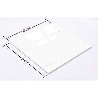 Marbella กระเบื้องพอร์ซเลนปูพื้น 60x60 ซม. รุ่น คาราร่า ไวท์ ตินี่ 21W ผิวเงา random  (4P) 