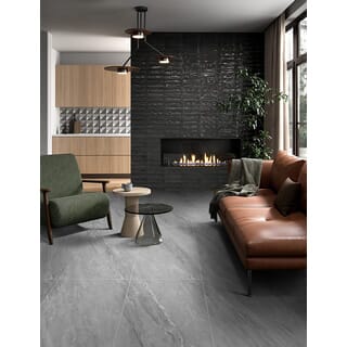 La Arezza 60X120 ซม.กระเบื้องพอร์ซเลน รุ่น Zenstona dark gray (DGD12600LA02) Matt - Hone Random (2pcs /box 1.44 sqm)