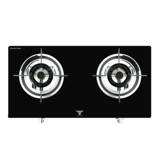 AXIA เตาแก๊สตั้งโต๊ะหน้ากระจก 2 หัวเตา รุ่น TITANIUM BLACK สีดำ