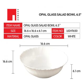 ADAMAS ถ้วยโอปอล 6.5” LIGHT650 สีขาว