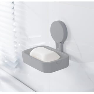 Primo ที่วางสบู่ พลาสติก รุ่น Ash-07 ขนาด 10x13.9x11.9 ซม. สีเทา