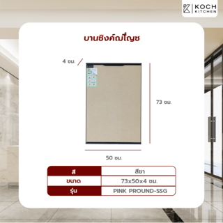 KOCH KITCHEN บานซิ้งเดี่ยวใส่ถังแก๊ส 50x73 ซม. PINK PROUND-SSG