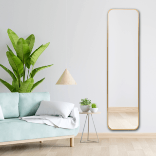 Nice กระจกมีกรอบอะลูมิเนียมทรงเหลี่ยม รุ่น อาเมเรีย-โกลว ขนาด 30x120 ซม. สีทอง 