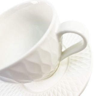 AILO ชุดถ้วยกาแฟเซรามิค 13.5 ซม. 300 มล. JERRY-01 สีขาว 