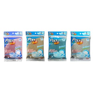 Poly-Brite ฟองน้ำล้างจาน หุ้มตาข่ายซิลเวอร์  (12 ชิ้น/แผง)