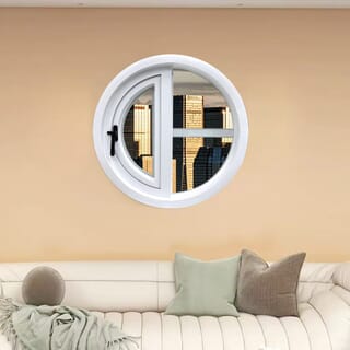 WELLINGTAN หน้าต่างช่องแสงวงกลม ตัวที แบบเปิดรุ่น TF10-W ขนาด 100x100 x10cm  สีขาว