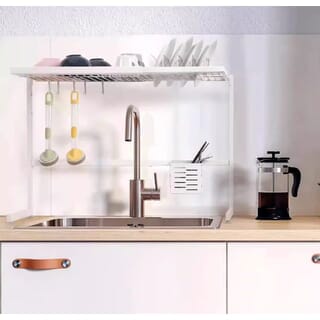 CLOSE ชั้นคว่ำจานคร่อมซิงค์ปรับระดับได้ ขนาด 90 ซม. CASPER สีขาว