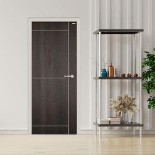 BATHIC ประตู WPC รุ่น แผ่นเรียบ BWC04 ขนาด 80x200 ซม. สีซีซารัสโอ๊ค (เจาะลูกบิด)