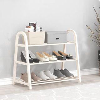 GOME ชั้นวางรองเท้าทรง A 3  ชั้น รุ่น BR001WH W29×L61×H58CM. สีขาว
