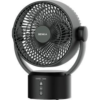 BENKA พัดลมตั้งโต๊ะชาร์จไฟแบบพกพา ขนาด 9 นิ้ว รุ่น KN-L2829 สีดำ