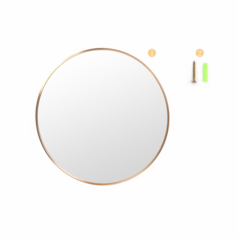 Nice ชุดกระจกอะลูมิเนียมทรงกลม 60X60 ซม. รุ่น แองเจล่า 02- โกลว สีทอง