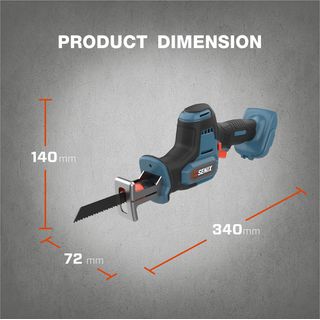SENIX เลื่อยชักไร้สาย Brushless 20 มม. 20V(Max) (พร้อมแบตเตอรี่ 2.0Ah 1 ก้อน) รุ่น PSRX2-L1-EU สีน้ำเงิน - ดำ