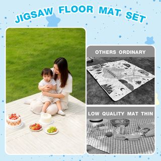NINO WORLD ชุดแผ่นปูพื้นจิ๊กซอว์ รุ่น CY01 (4 แผ่น)  ขนาด 60x60x1.2 ซม. สีลายไม้น้ำตาล