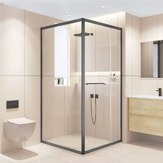 Verno ฉากกั้นอาบน้ำแบบบานเลื่อนเข้ามุมฉาก ขนาด 100x100x200 ซม. รุ่น JMLY04