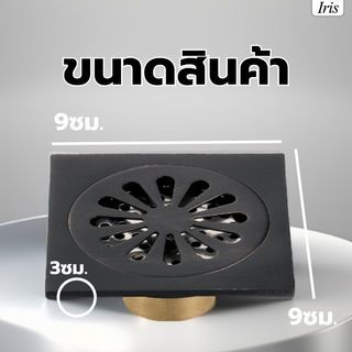 Iris ตะแกรงกันกลิ่น-กันแมลงทองเหลืองชุบ รุ่น BLj-8821   สีดำแมท