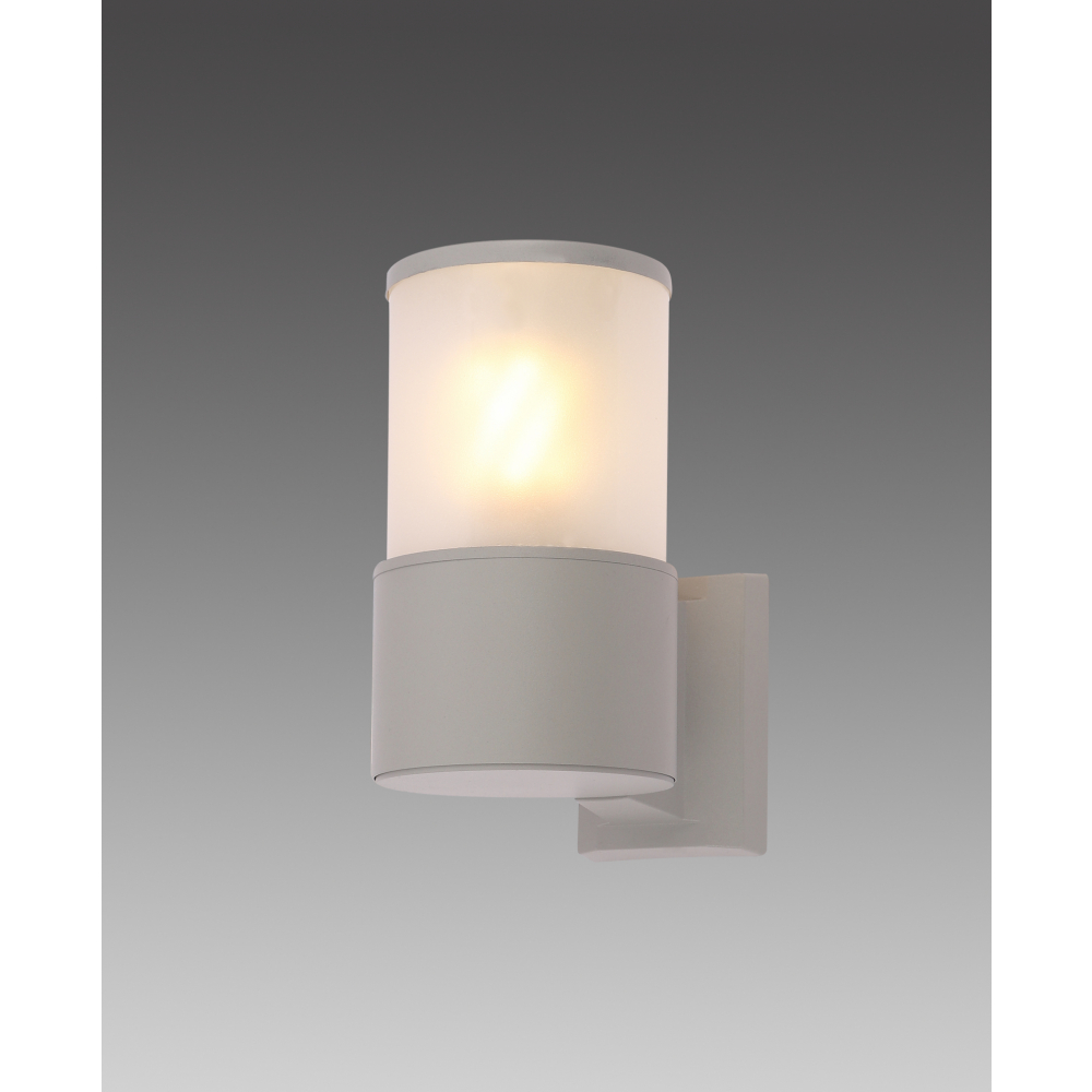 EILON โคมไฟติดผนังโมเดิร์น ทรงกระบอกกลม E27 ขนาด 10.8x20cm IP65 รุ่น MVW027-S(G) สีเทา