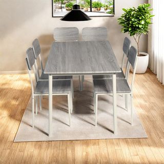 DELICATO ชุดโต๊ะอาหาร 6 ที่นั่ง รุ่น Nana โต๊ะ:140X80X76ซม. เก้าอี้:42x48x87ซม. สีไม้ธรรมชาติ