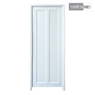 WELLINGTAN ประตูUPVC พร้อมวงกบบานพับ WK-UPL04 70x200ซม. สีขาว (ไม่เจาะลูกบิด)