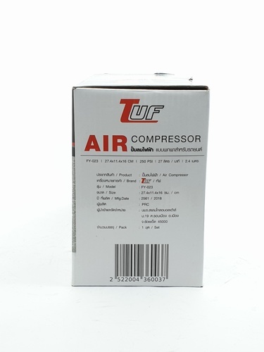 ปั๊มลมไฟฟ้าติดรถยนต์ TUF รุ่น FY-023 250/300 PSI พร้อมไฟฉาย