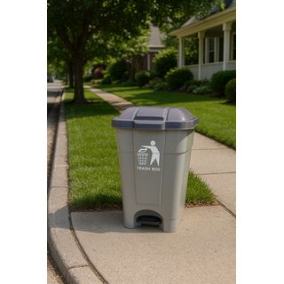 ICLEAN ถังขยะเหยียบทรงเหลี่ยม 80 ลิตร ขนาด 55x51x75 ซม. รุ่น TG55312 สีเทา