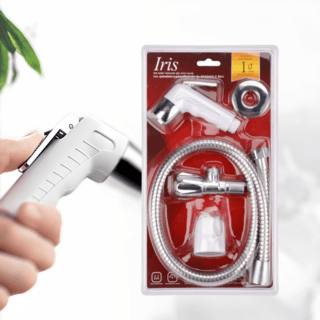 Iris ชุดสายฉีดชำระพร้อมสต็อปวาล์ว รุ่น 6FXQ003-3 ขนาด 8.7x131x3.2ซม. สีขาว
