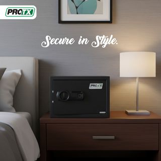 PROTX ตู้เซฟสแกนลายนิ้วมือ รุ่น 25FIE ขนาด 25x35x25ซม. สีดำ น้ำหนัก 8 KG