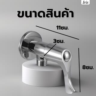 Iris วาล์วฝักบัวทองเหลืองชุบโครเมี่ยมด้ามปัดใหญ่ รุ่น  IR-54101