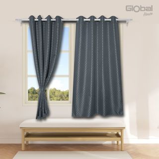 DAVINCI ผ้าม่านหน้าต่าง รุ่น  Mila-07 ขนาด 140x160 ซม. สีเทา
