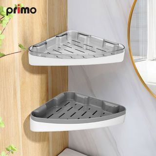 Primo ชั้นวางของพลาสติกเข้ามุม 24x24cm. รุ่น DLQG003-CG สีเทาใส