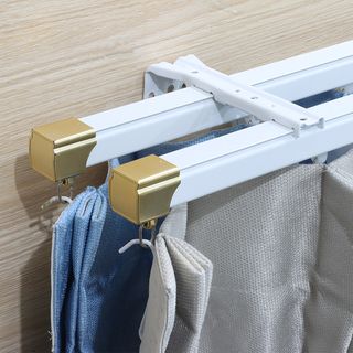 DAVINCI ขายึดแบบผนังคู่ (อุปกรณ์เสริมรางผ้าม่านสำเร็จรูป) รุ่น Liona ขนาด 12.6x4.5x2 ซม. สีขาว 
