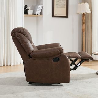 PULITO เก้าอี้พักผ่อนหนังสังเคราะห์ 1 ที่นั่ง รุ่น DENZEL ขนาด 87x97-167x101-78 ซม. สีน้ำตาล