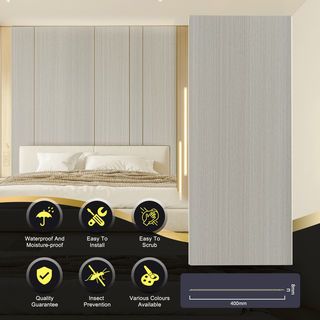 GREAT WOOD แผ่นตกแต่งผนังและฝ้า PVC GPPVC3.7-10 40*0.8*290 ซม. Gray