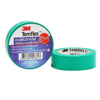 3M เทปพันสายไฟ 3/4นิ้วx10ฟุต #1512 รุ่น TEMFLEX PLUS สีเขียว