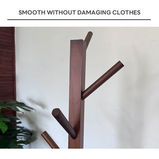 SAKU ที่แขวนหมวกและเสื้อ รุ่น JMS001-BN ขนาด 45×45×158ซม. สีน้ำตาล