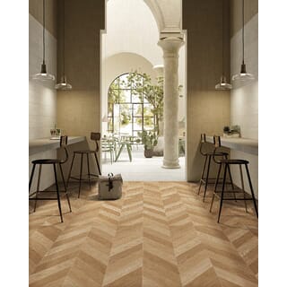 La Arezza 60X120 ซม.กระเบื้องพอร์ซเลน รุ่น Heritage Oak red brown (DGD1260027) Matt - Hone Random (2pcs /box  1.44 sqm)