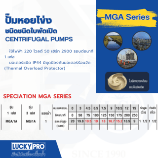 LUCKY PRO ปั้มหอยโข่ง 1Hp 1/2