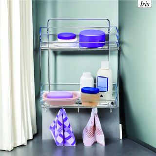 Iris ตะแกรงชั้นวางของอเนกประสงค์ 2 ชั้น รุ่น โนล่า PQS-TQ-0831B ขนาด 28x14x58 ซม.