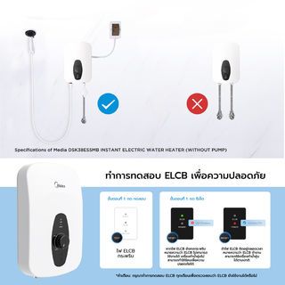 MIDEA เครื่องทำน้ำอุ่น ขนาด 4500 วัตต์ รุ่น MWH-45QTH(W) สีขาว