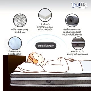 Truffle ที่นอนสปริง Bonnel 2.3 เสริมฟองน้ำ Classic Cotty ขนาด 6F
