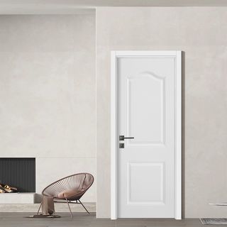 WELLINGTAN ประตูภายนอก UPVC บานทึบ 2ฟักโค้ง รุ่น UPVC-WE002 ขนาด 80x200ซม. สีขาว (เจาะลูกบิด)