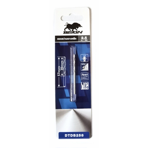 BISON ดอกสว่านเจาะเหล็ก (มาตรฐานDIN338) 2.5 มม. รุ่น DTDB258