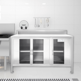 CLOSE เคาน์เตอร์อเนกประสงค์ ขนาด 121.50 x45x85 ซม. สีเงิน