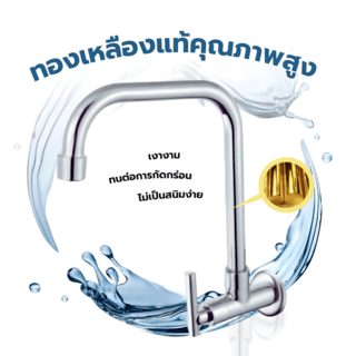 Verno ก๊อกอ่างล้างจานทองเหลือง แบบติดผนัง รุ่น 74302