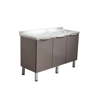 CLOSE ตู้ซิงค์หน้าบานไฮกลอสปิดผิว ขนาด 120×50×85 ซม. S-120 CALISTA สีไม้ธรรมชาติ (1/3)