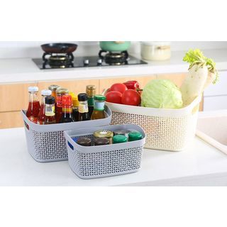 GOME ตะกร้าอเนกประสงค์ทรงเหลี่ยม รุ่น Woven 2289 ขนาด 20×28×14ซม. สีเทา