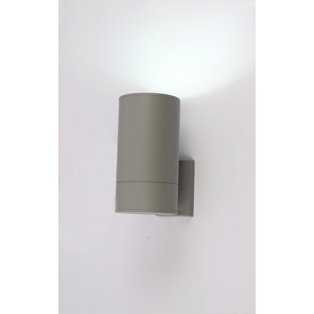 EILON โคมไฟติดผนังโมเดิร์น ทรงกระบอกกลม E27 ขนาด 10.8x20cm IP65 รุ่น MVW002-S(G) สีเทา