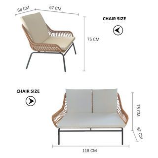 SUMMER SET ชุดโต๊ะสนาม 4 ที่นั่ง รุ่น NOEL ขนาด 67x118x75 ซม. สีเบจ 